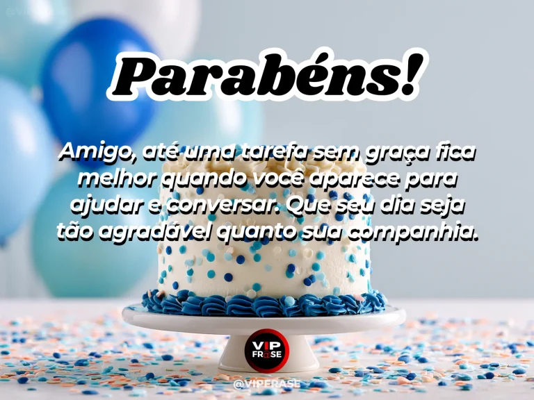 Arte de aniversário para amigo sobre amizade, com cenário comemorativo acolhedor e elementos visuais relacionados à amizade.