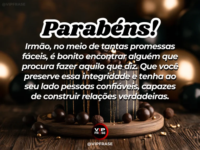 Mensagem de aniversário para irmão sobre confianca, com cenário festivo em azul e dourado.