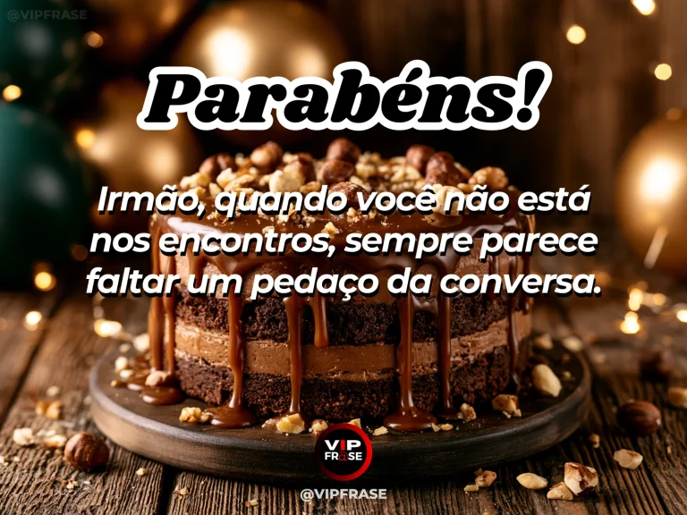 Mensagem de aniversário para irmão sobre saudade, com mesa de aniversário e flores iluminadas.