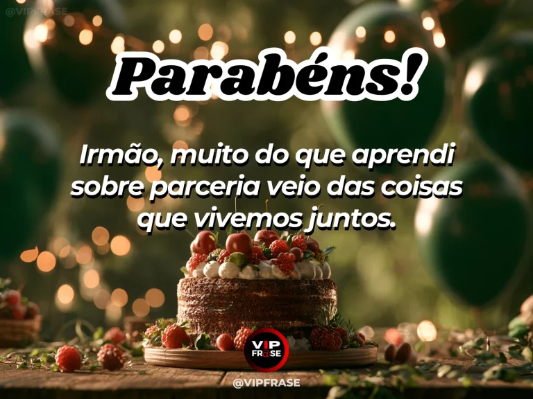 Mensagem de aniversário para irmão sobre aprendizado, com bicicletas antigas ao lado de um bolo.