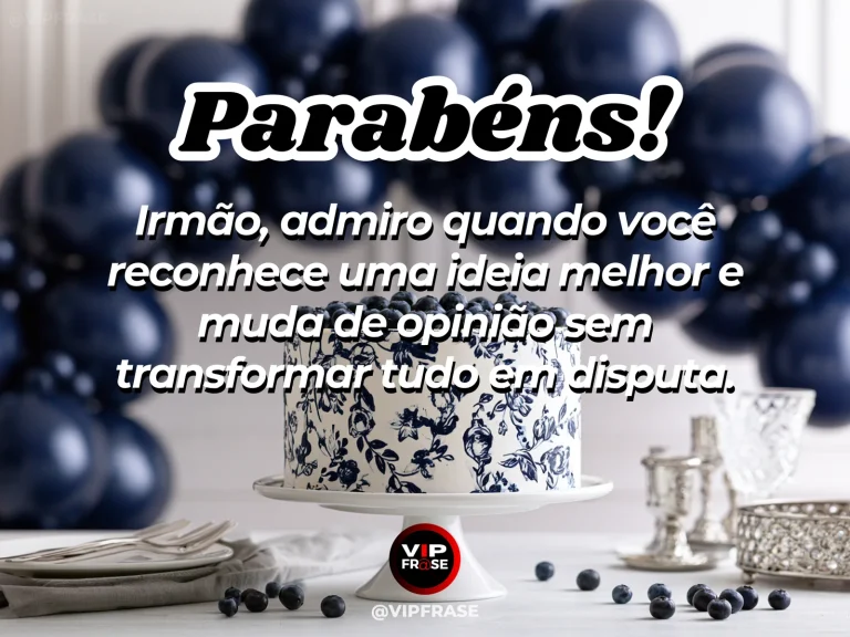 Mensagem de aniversário para irmão sobre sabedoria, com decoração de aniversário.