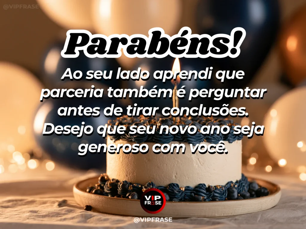 Mensagem de aniversário para marido sobre sabedoria e amor, com decoração acolhedora.