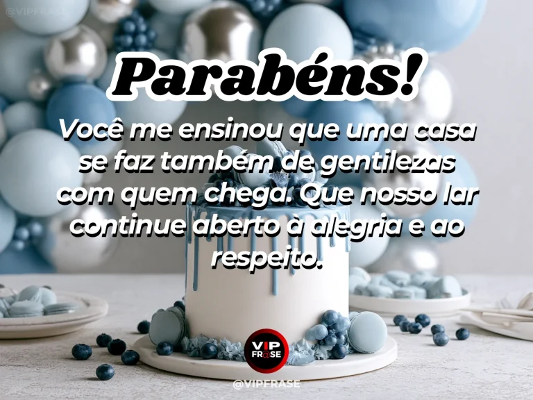 Mensagem de aniversário para marido sobre familia e sabedoria, com decoração acolhedora.