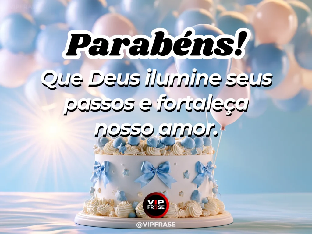Mensagem de aniversário para marido sobre deus e amor, com cenário festivo delicado.