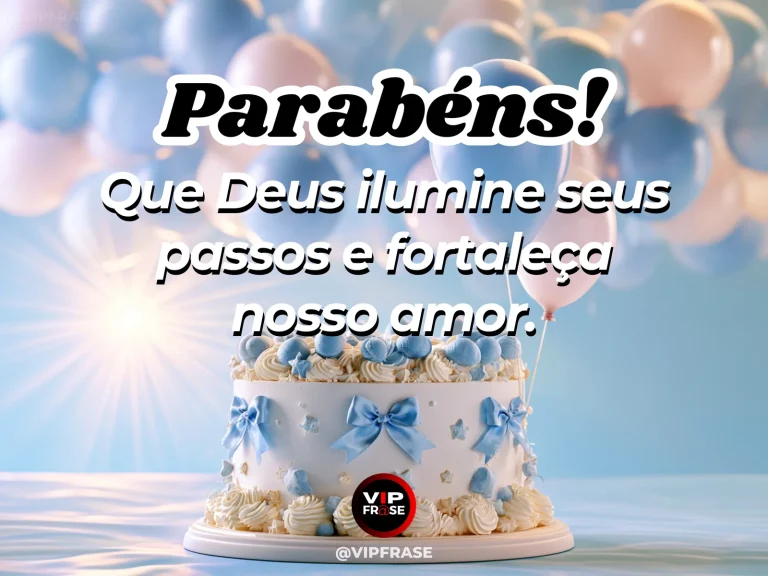 Mensagem de aniversário para marido sobre deus e amor, com cenário festivo delicado.