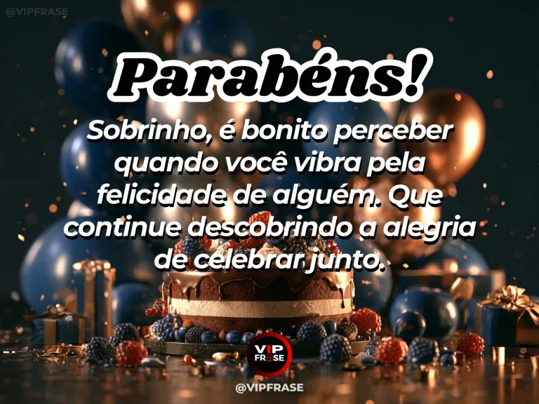 Arte de aniversário para sobrinho sobre carinho, com festive birthday table.