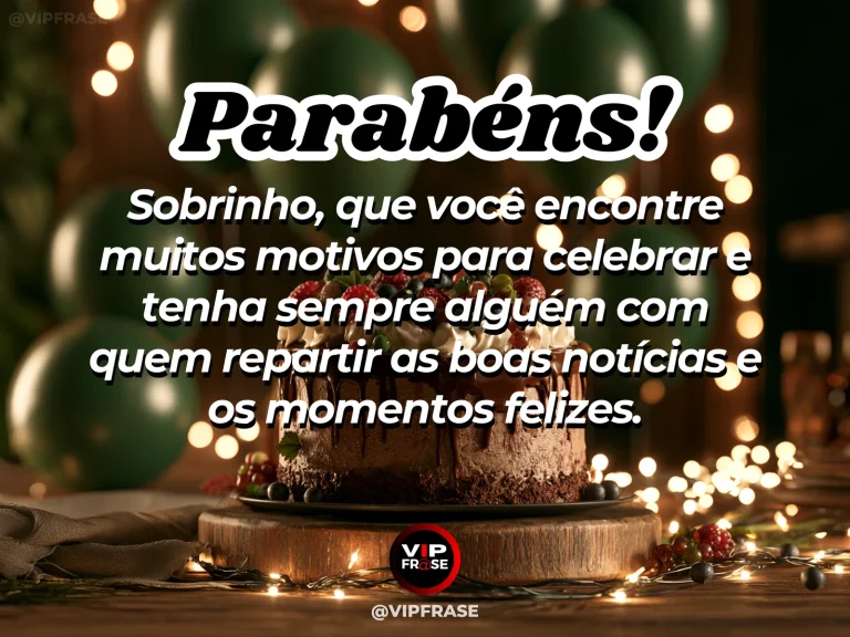 Arte de aniversário para sobrinho sobre felicidade, com beautiful celebratory cake.