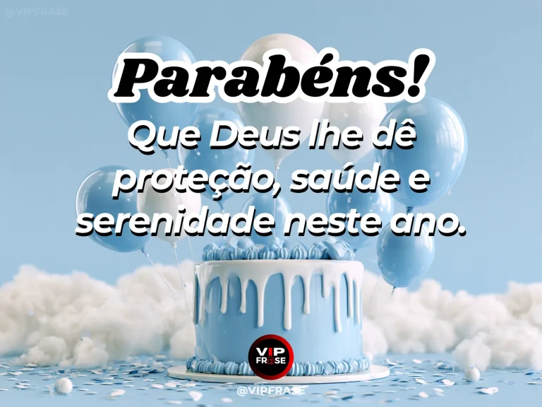 Mensagem de aniversário sobre bênçãos de Deus, com jardim iluminado.