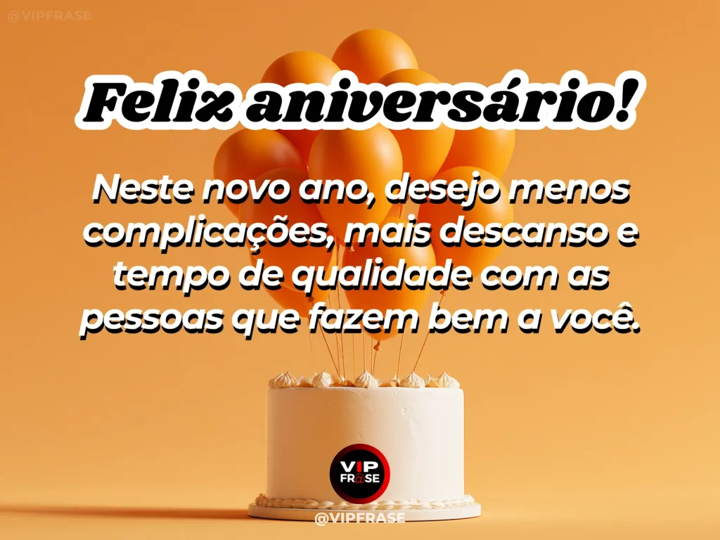 Mensagem de aniversário para WhatsApp sobre tranquilidade, com airy pastel birthday table.