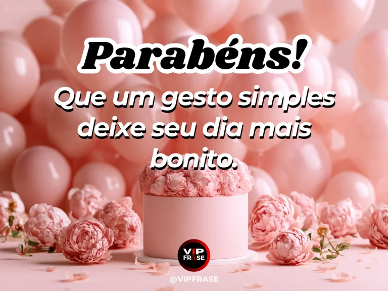 Mensagem de aniversário para WhatsApp sobre carinho, com tiny gift tied.