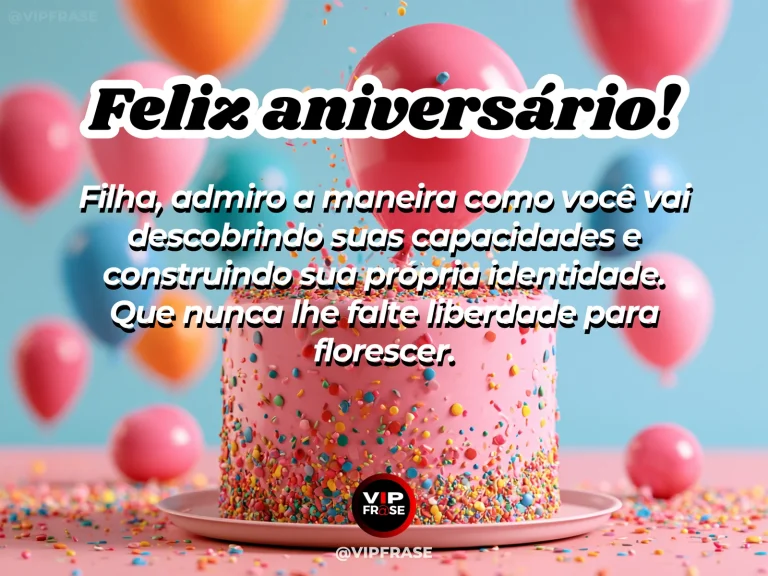 Arte de aniversário para filha sobre autoestima, com flores e luz natural.