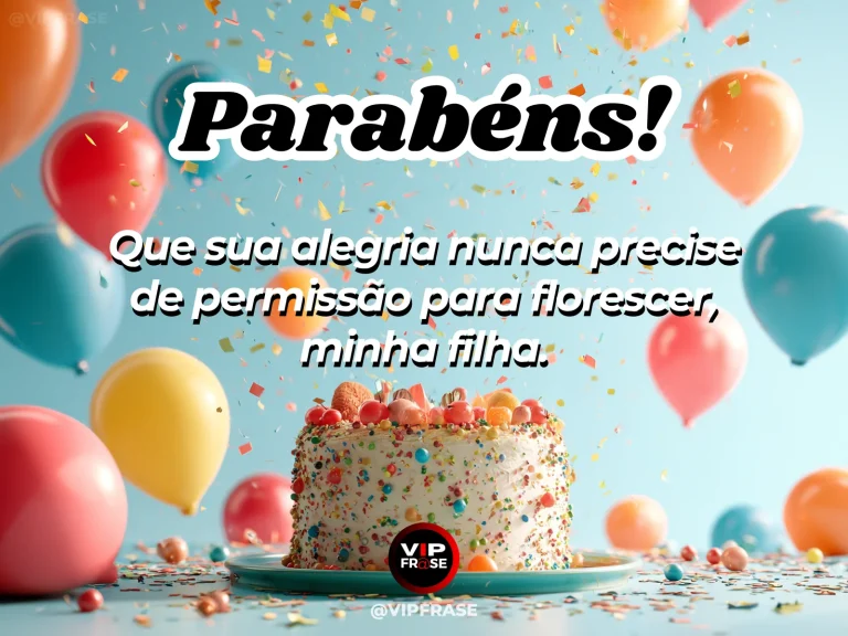 Arte de aniversário para filha sobre felicidade, com flores e luz natural.