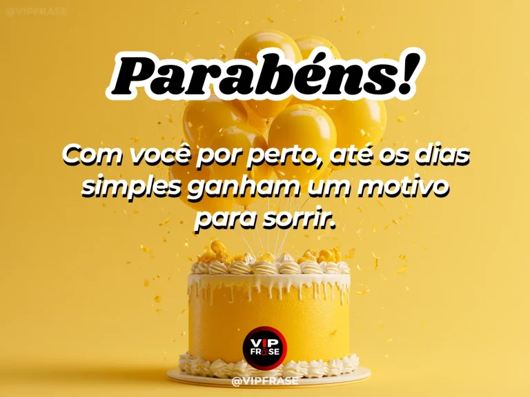 Arte de aniversário para filha sobre felicidade, com detalhes delicados de celebração.