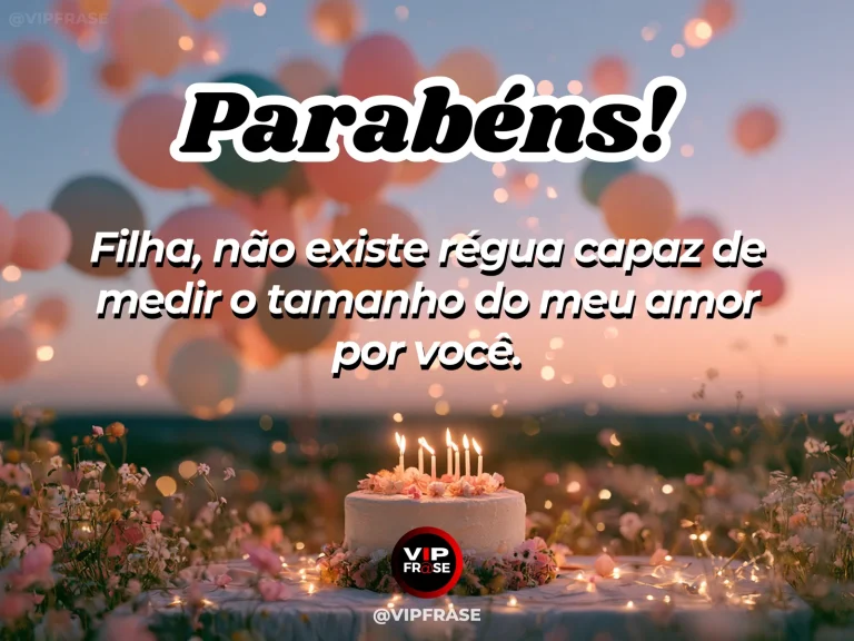 Arte de aniversário para filha sobre amor, com paisagem luminosa.