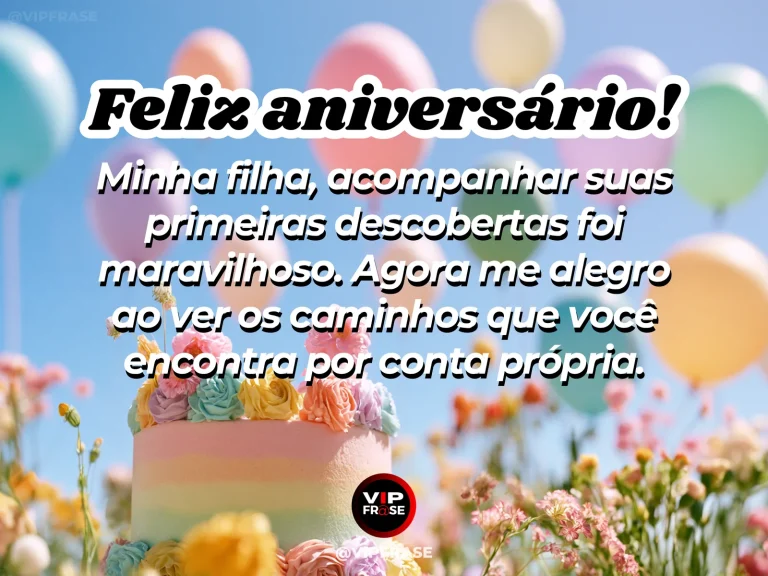 Arte de aniversário para filha sobre vida, com flores e luz natural.