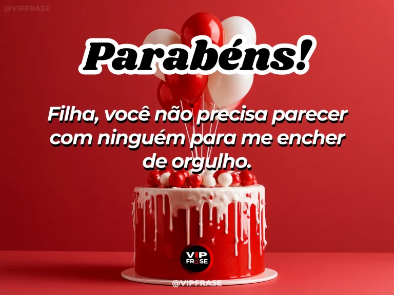 Arte de aniversário para filha sobre autoestima, com detalhes delicados de celebração.