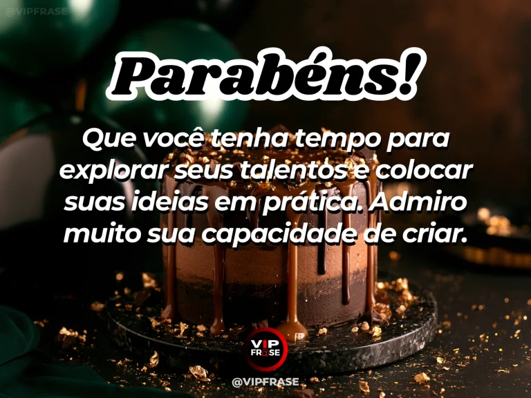 Mensagem de aniversário para namorado sobre sucesso, com mesa criativa com pincéis e flores ensolaradas.