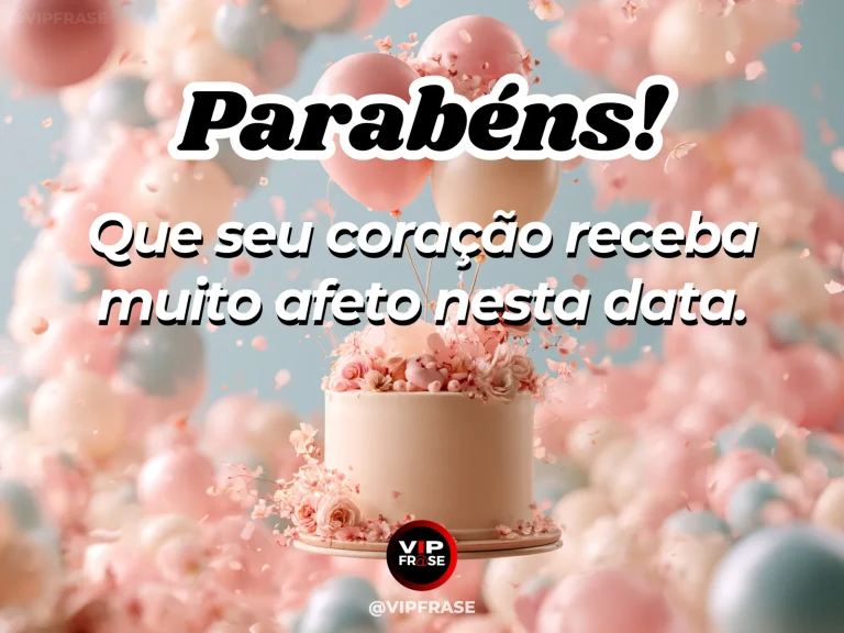 Mensagem de aniversário para WhatsApp sobre carinho, com pastel pink flower bouquet and birthday cake in luminous airy scene.