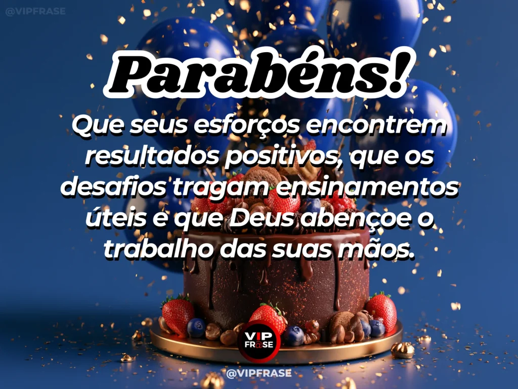 Mensagem de aniversário sobre conquistas, com pomar com frutos.