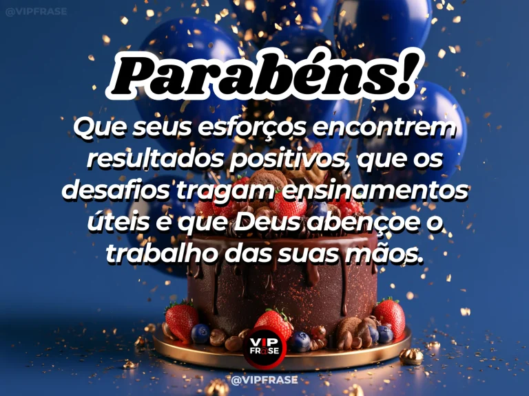 Mensagem de aniversário sobre conquistas, com pomar com frutos.