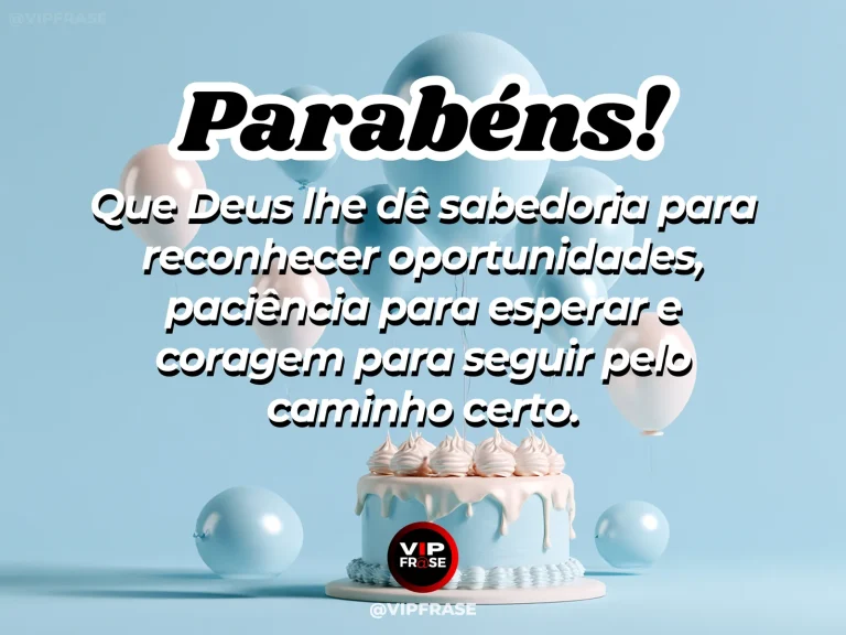 Mensagem de aniversário sobre sabedoria, com portão para jardim.