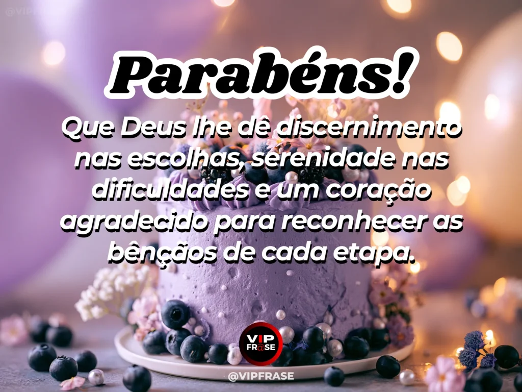 Mensagem de aniversário sobre bênçãos de Deus, com trilha florida.