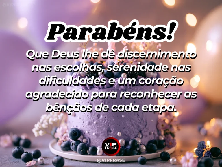 Mensagem de aniversário sobre bênçãos de Deus, com trilha florida.