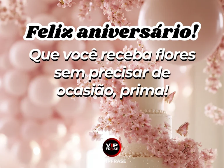 Mensagem de aniversário para prima sobre carinho, com bright bouquet of gerbera daisies and pastel birthday balloons.