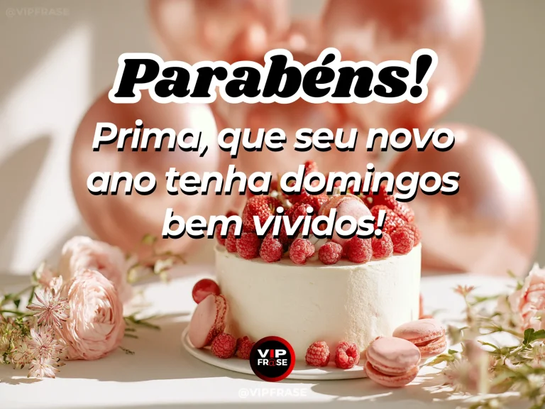 Mensagem de aniversário para prima sobre felicidade, com sunny Sunday brunch.