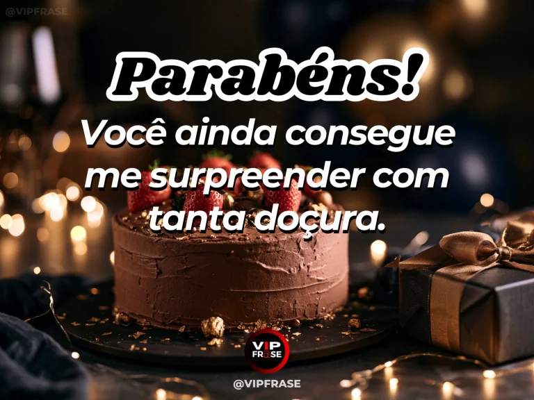 Mensagem de aniversário para namorado sobre carinho, com caixa de presente com laço e bouquet de tulipas.