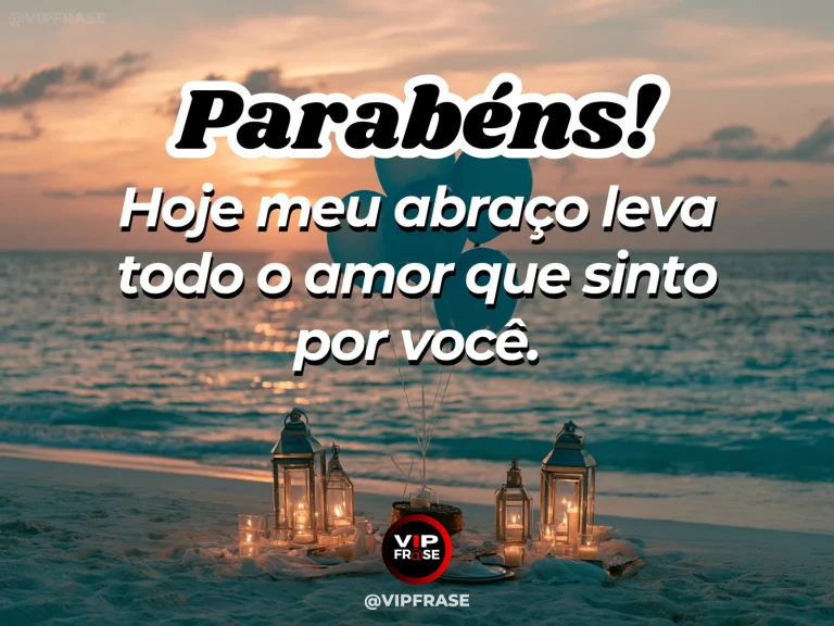 Mensagem de aniversário para namorado sobre amor, com campo de flores ao pôr do sol.