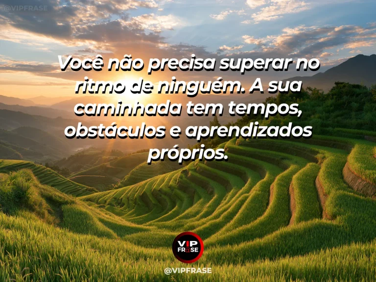 Mensagem de superação em vista aérea de trilhas diferentes rumo às montanhas, mostrando que cada caminho possui seu próprio ritmo.