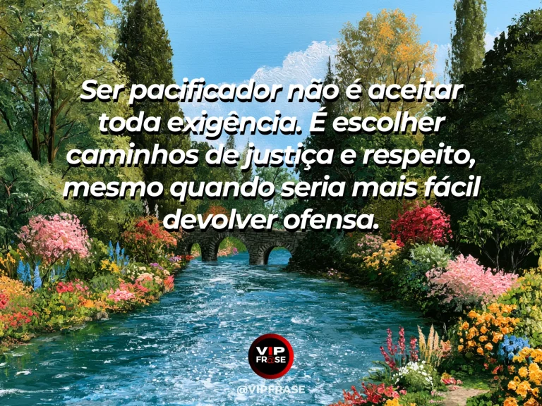 Ponte de pedra sobre rio em paisagem verde em arte sobre pacificação com justiça e respeito.
