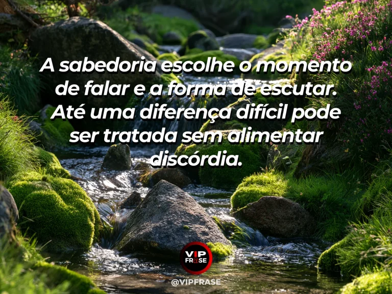 Pedras claras sob riacho transparente com flores em arte sobre sabedoria na comunicação.