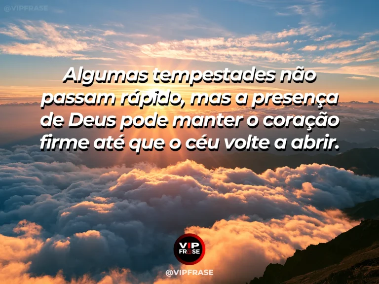 Mensagem sobre permanecer firme com Deus com costa iluminada após tempestade.