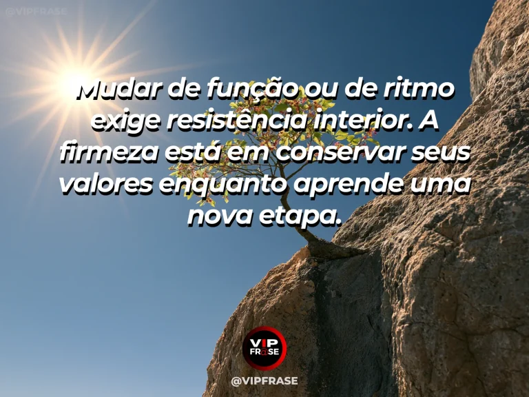 Mensagem de força sobre permanecer íntegro numa fase de transição, com cedro antigo com brotos novos entre montanhas.