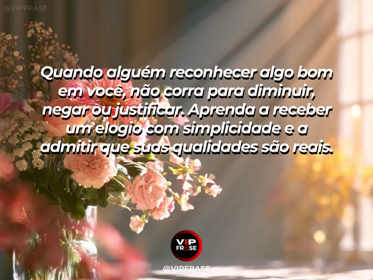 Mensagem de autoestima sobre receiving appreciation with graceful self-acceptance, em cena luminosa e acolhedora