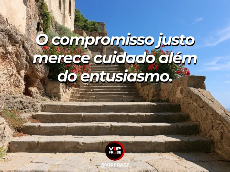 Frase de força sobre perseverança sem espetáculo, com escadaria monumental de rocha conduzindo a templo antigo no alto da montanha.