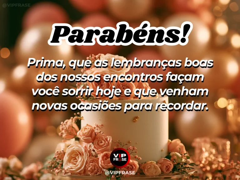 Mensagem de aniversário para prima sobre saudade, em álbum antigo sem texto.