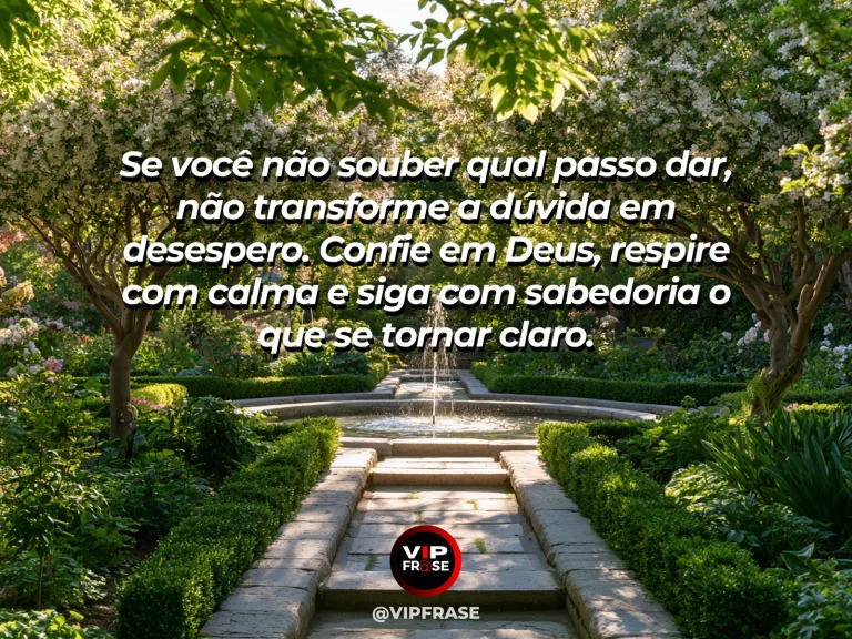 Mensagem sobre Deus com trilha clara surgindo em meio a uma paisagem verde e luminosa.
