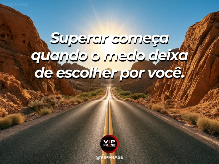 Mensagem de superação com trilha de montanha se abrindo para um vale amplo ao amanhecer, simbolizando coragem e retomada da própria direção.