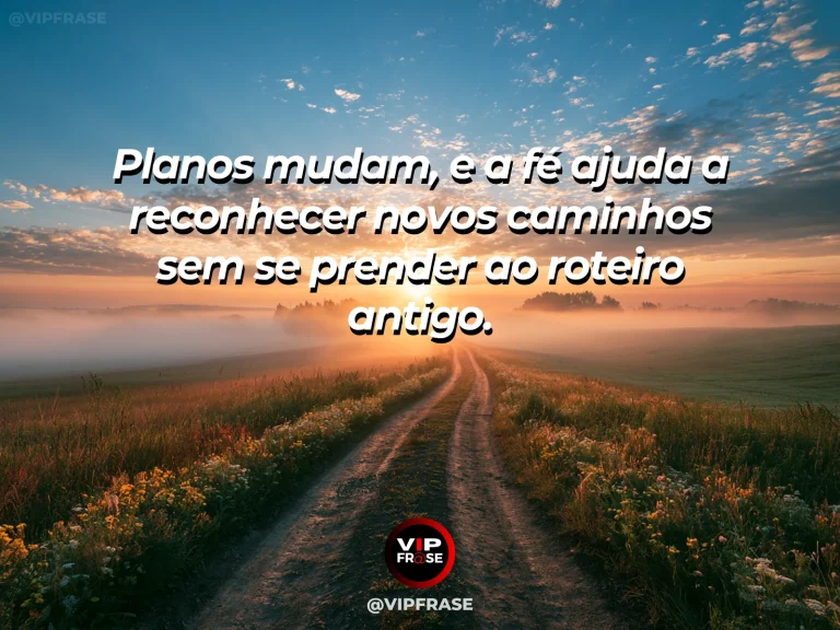 Mensagem de fé e recomeço com estrada sinuosa entre colinas verdes.