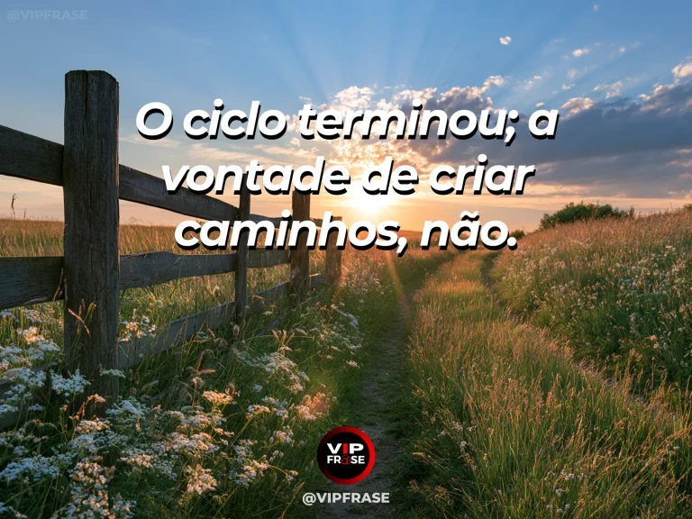 Mensagem de recomeço diante de portão aberto para jardim florido.