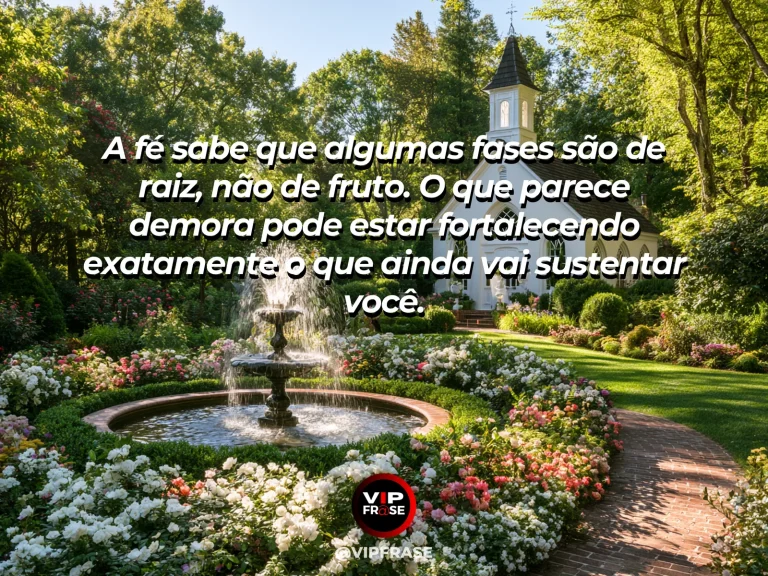 Frase de fé com grande figueira junto a rio, com raízes fortes e luz da manhã.