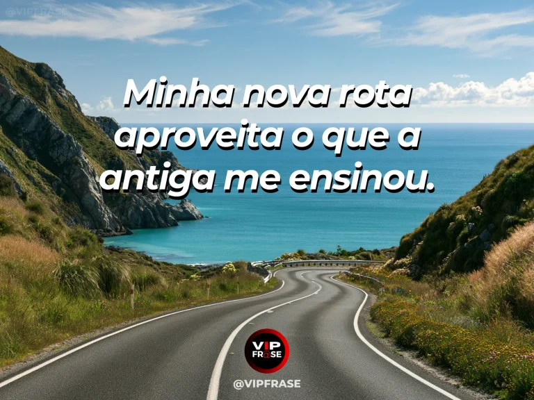 Mensagem sobre recomeçar com experiência em trilha florida entre colinas.