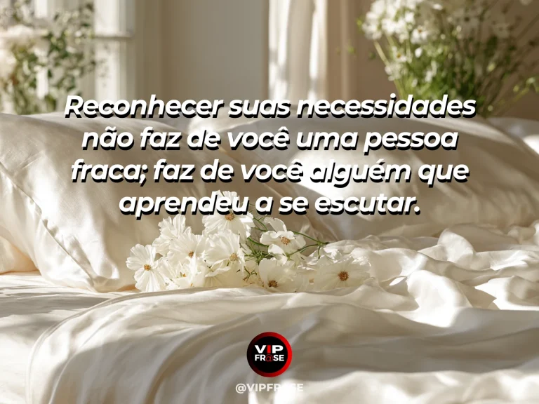 Frase de autoestima sobre recognizing needs without shame, com peaceful breakfast table with flowers and an open window