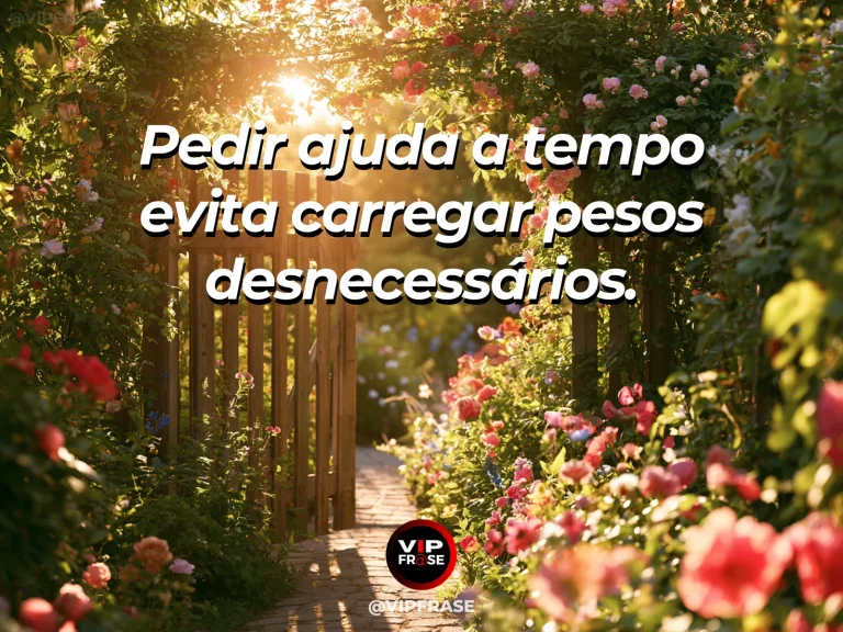 Mensagem de sabedoria sobre pedir ajuda com sabedoria, com duas cadeiras sob uma árvore florida.