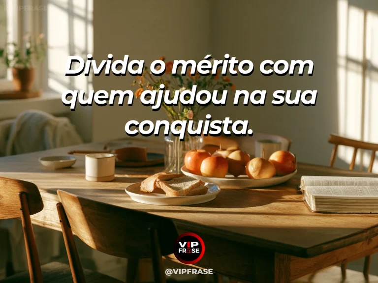 Mensagem de sabedoria sobre compartilhar o mérito, com dois cestos de frutas lado a lado em pomar vivo.