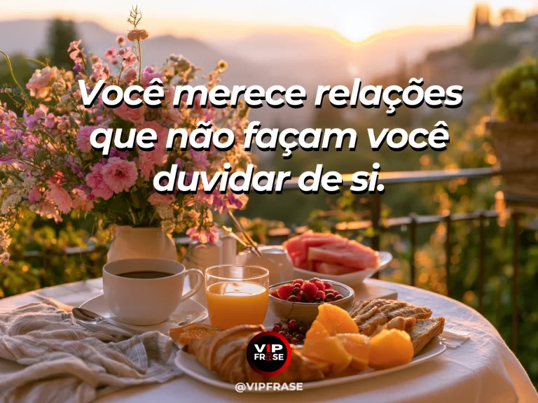 Frase de autoestima sobre relationships that preserve self-trust, com two comfortable chairs on a bright garden veranda