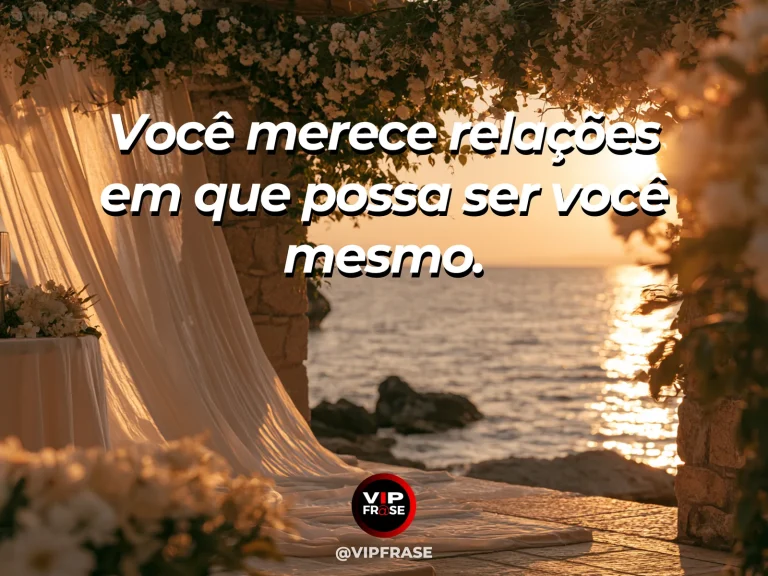 Frase de autoestima sobre relationships that allow authenticity, com two open chairs on a flowering veranda